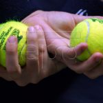 A ballboy at the ready on No.1 Court on the first day of the Wimbledon Championships at the All England Lawn Tennis Club, in London, Britain, 01 July 2019. EPA-EFE/NIC BOTHMA EDITORIAL USE ONLY/NO COMMERCIAL SALES